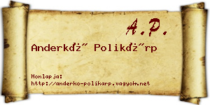 Anderkó Polikárp névjegykártya